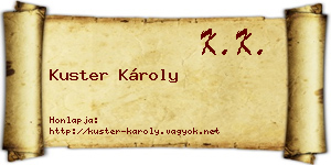 Kuster Károly névjegykártya